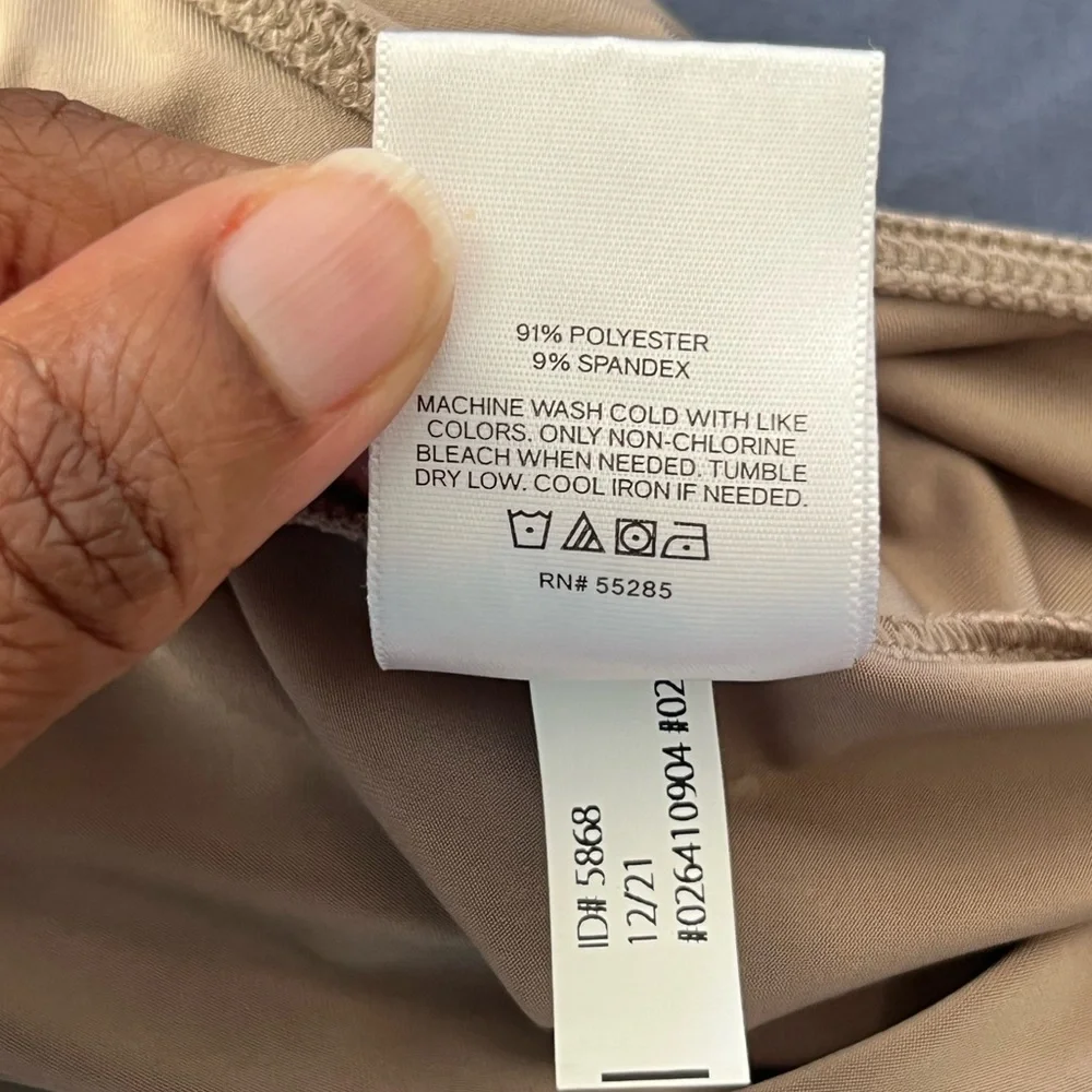 NWT Express Peek-a-Boo Body Contour Tank Bodysuit - Tan - Sz Medium - Picture 4 of 10